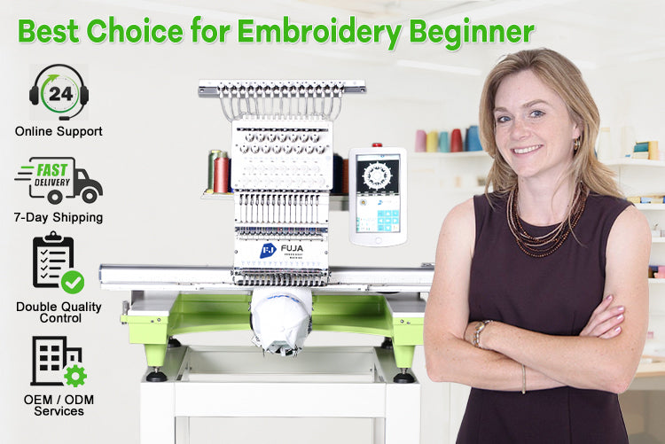 Máquina de bordar automática de un solo cabezal para gorras, camisetas, prendas de vestir, computadora, 12 y 15 agujas