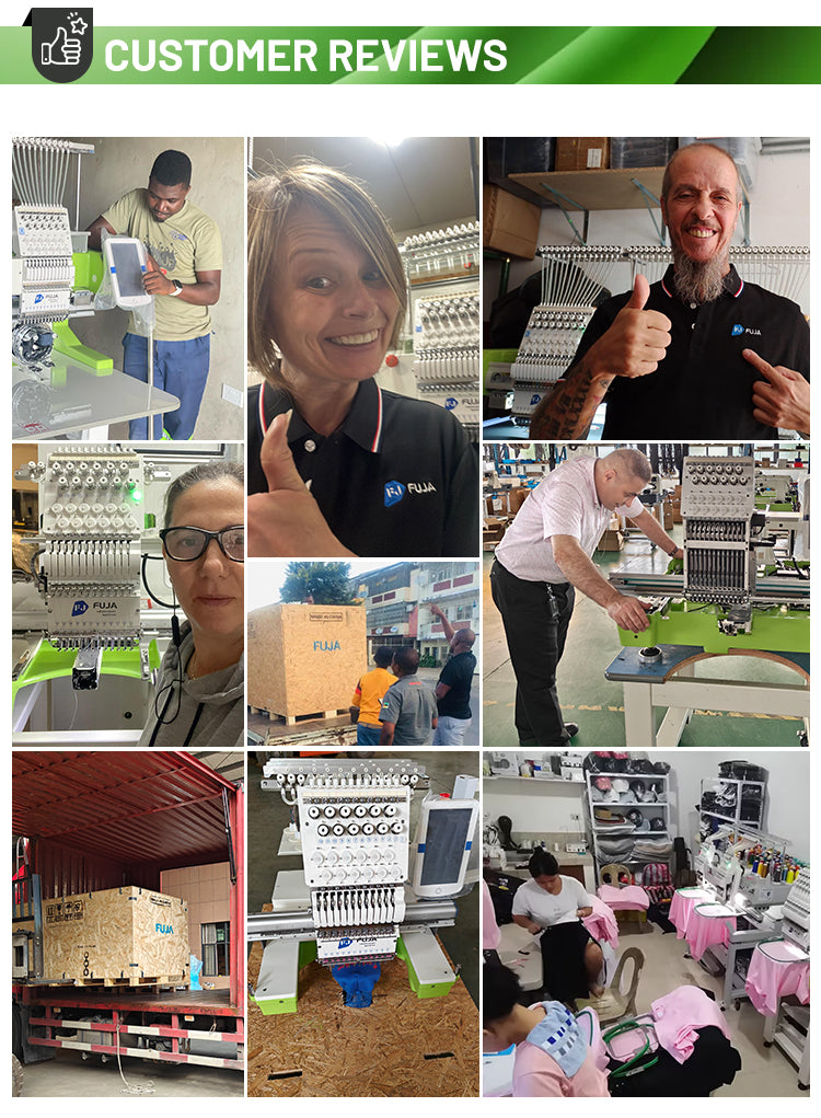 Máquina de bordar camisetas y gorras computarizada de un solo cabezal, comercial, con 12, 15 y 20 agujas, para tamaños de 400 x 500 mm.