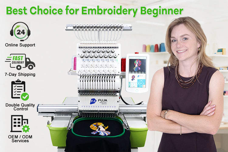 FJ-1501C Single Head 12 15 Needles Embroidery Machine 400*600