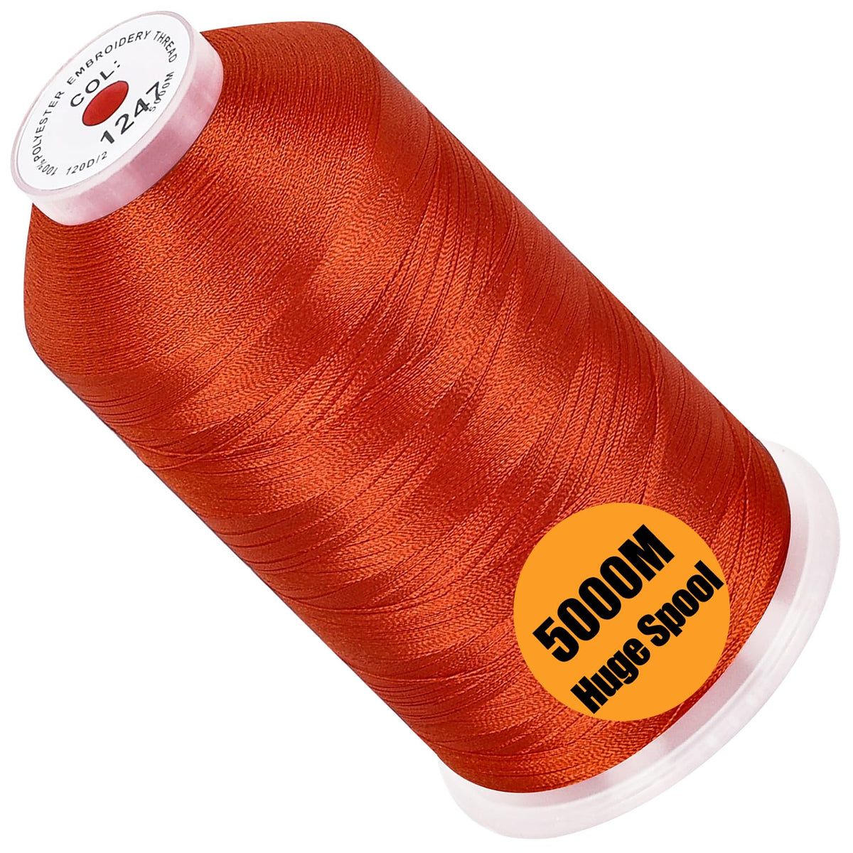 FUJA Polyester Embroidery Thread 108D/2 (40 wt), 5000 yd Cone