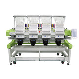 Máquina de bordar por computadora comercial de 12 y 15 agujas, 4 cabezales, para camisetas, gorras, bordado plano, 400 x 450 mm