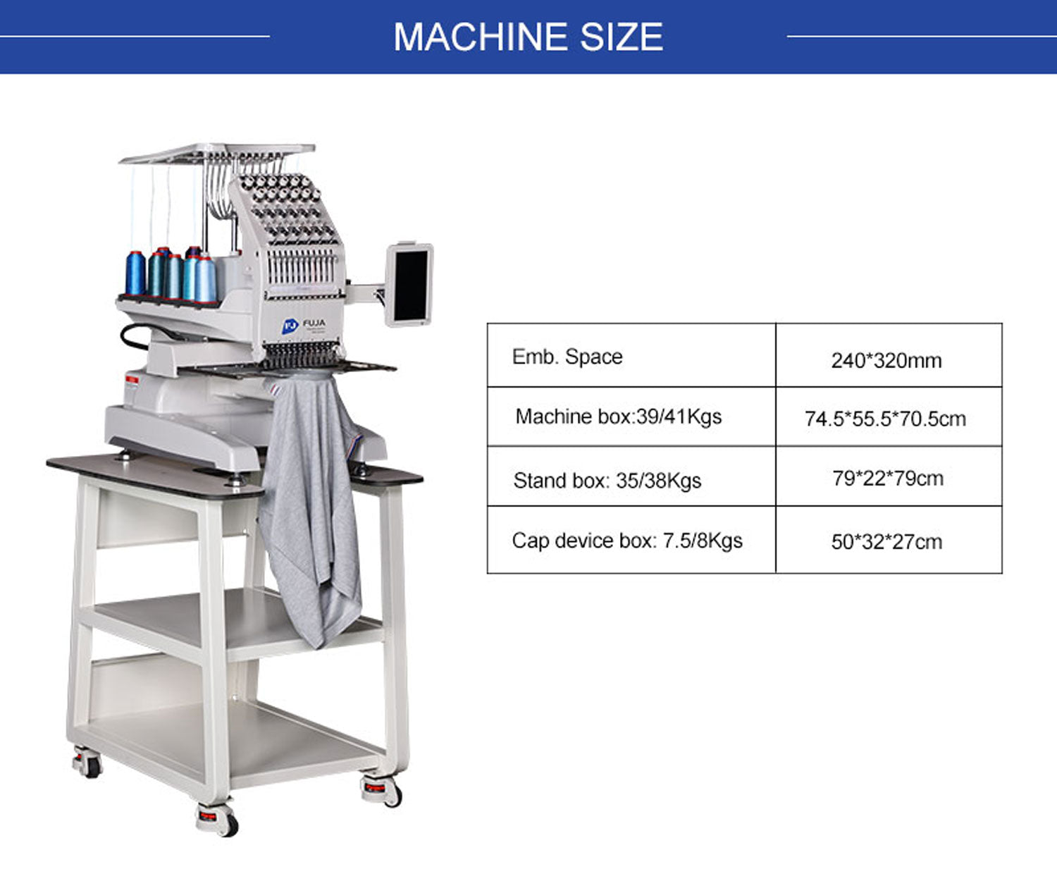 Household Single Head Embroidery Machine 12 Needles for Caps T Shirt 240*320