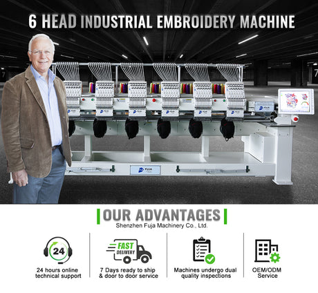 FJ-1506HQ Industrial 12 15 Needles Embroidery Machine 400*450