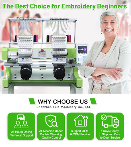 FJ-1502HC Industrial 12 15 Needles Embroidery Machine 400*500