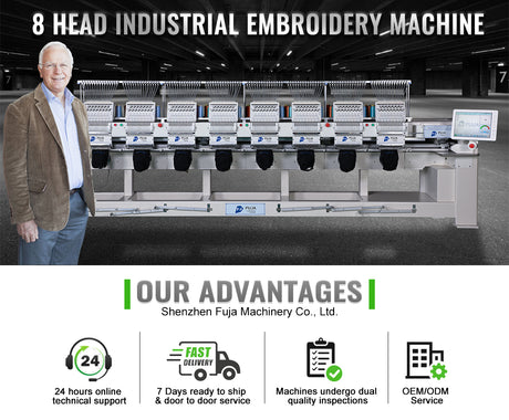 FJ-1508HQ Industrial 12 15 Needles Embroidery Machine 400*450
