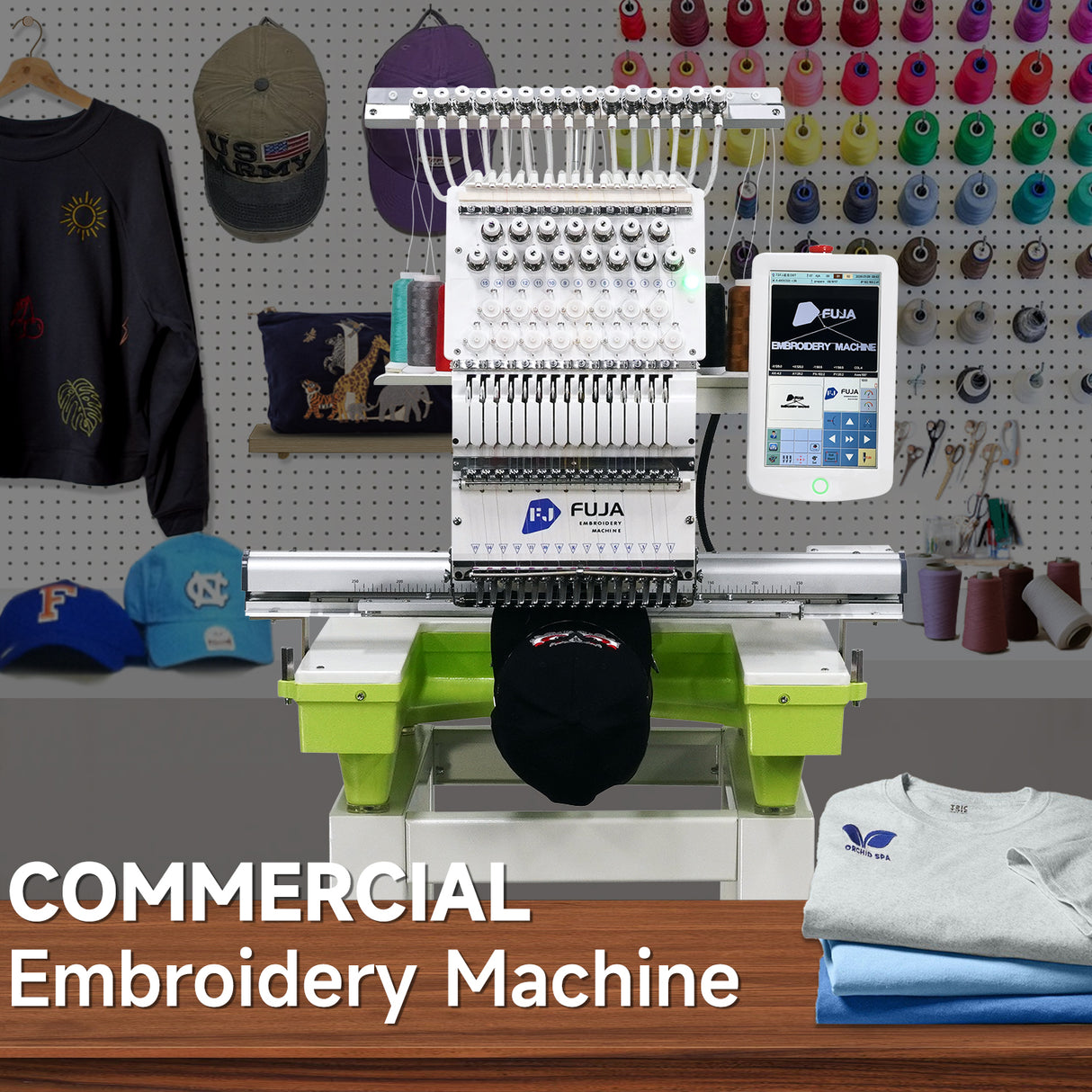 Máquina de bordar computarizada de un solo cabezal con 12/15/20 agujas y 350 x 500 mm