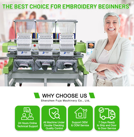 FJ-1503HC Industrial 12 15 Needles Embroidery Machine 400*500