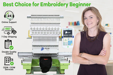 Máquina de bordar computarizada de un solo cabezal con 20 agujas para 350 x 500 mm