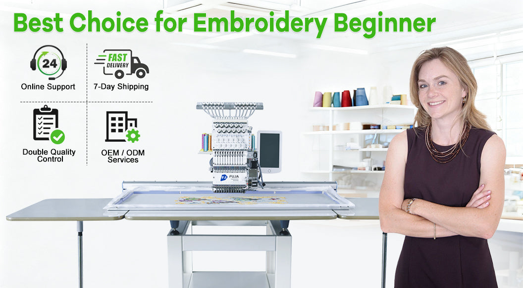 FJ-1201CBL Single Head 12 Needles Embroidery Machine 500*1200