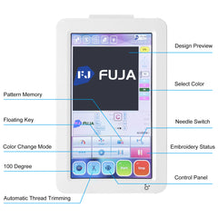 FUJA Household Single Head Embroidery Machine 10 Needles for Caps T Shirt 240*360