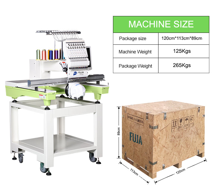 Máquina de bordar automática de un solo cabezal para gorras, camisetas, prendas de vestir, computadora, 12 y 15 agujas