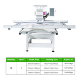 Máquina de bordado plano computarizada de un solo cabezal de gran formato para 700 x 1200 mm