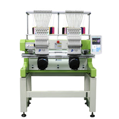 2 Heads Computerized Hat Caps T shirt Embroidery Machine 12 15 20 Needles for 400*500
