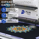 FJ-1501C Single Head 12 15 Needles Embroidery Machine 400*600