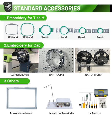 Máquina de bordar por computadora comercial de 12 y 15 agujas, 4 cabezales, para camisetas, gorras, bordado plano, 400 x 450 mm