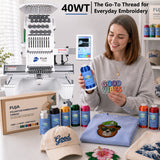 FUJA 63 Color Polyester Embroidery Thread Set, 108D/2, 5000 yd Cones