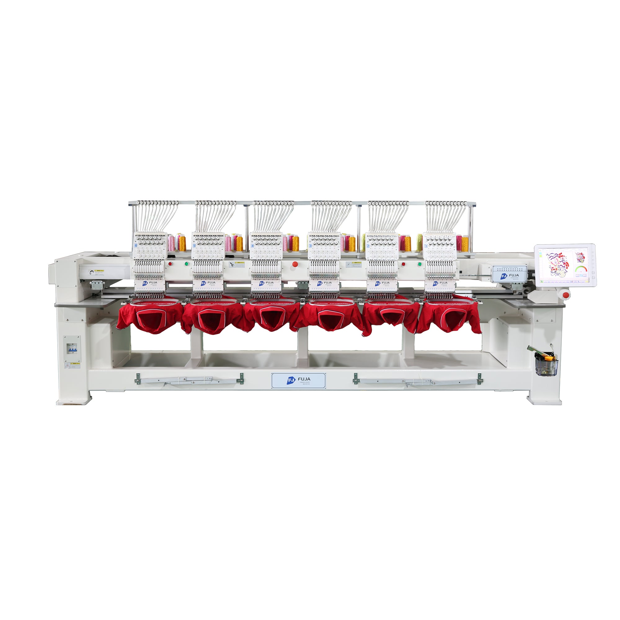 Computerized 6 Heads Embroidery Machine 12 15 Needle for caps t-shirt 400*450MM