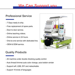 Computerized Single Head 12/15/20 Needles Embroidery Machine with 350*500mm
