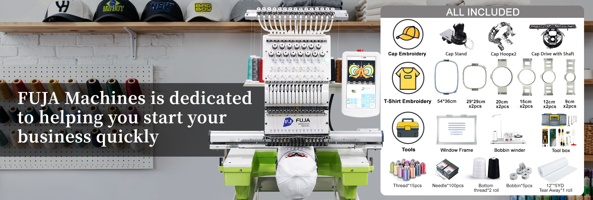 FUJA embroidery machine live demo
