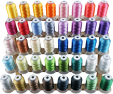 FUJA 40 Color Polyester Embroidery Thread Set, 108D/2, 5000 yd Cones